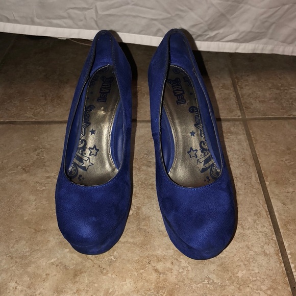 Blue 5 Inch Wedges Size 9 - Picture 2 of 7